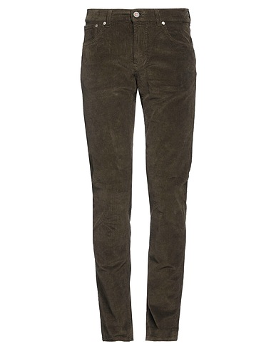 TELA GENOVA Casual trouser Military green 97% Cotton, 3% Elastane