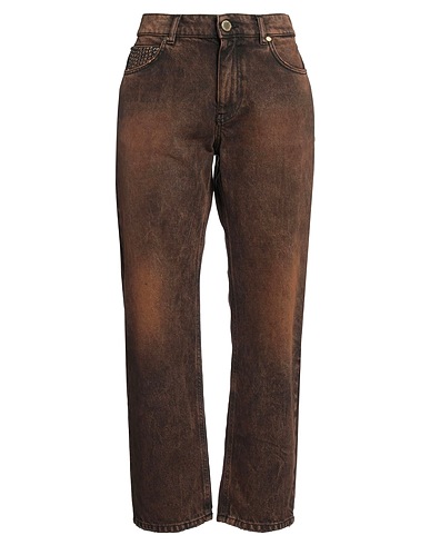 GAëLLE Paris Denim trousers Brown 100% Cotton