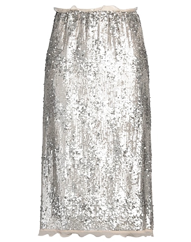 FENDI Midi skirt Grey 100% Silk, Polyester