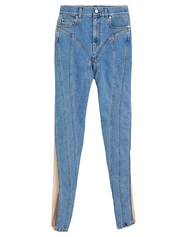 MUGLER Denim trousers Blue 72% Cotton, 28% Elastomultiester, Polyamide, Polyester