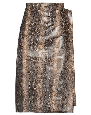 GANNI Falda midi Beige 57% Poliéster reciclado, 43% Poliuretano