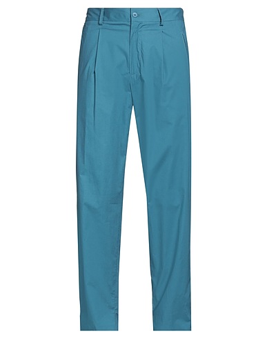 LARDINI Casual trouser MONOTONE Deep teal 97% Cotton, 3% Elastane