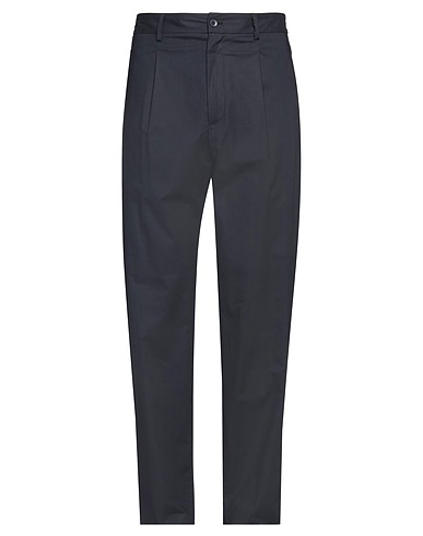 LARDINI Casual trouser MONOTONE Navy blue 97% Cotton, 3% Elastane