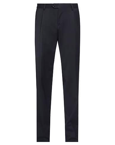 LARDINI Casual trouser Navy blue 98% Wool, 2% Elastane