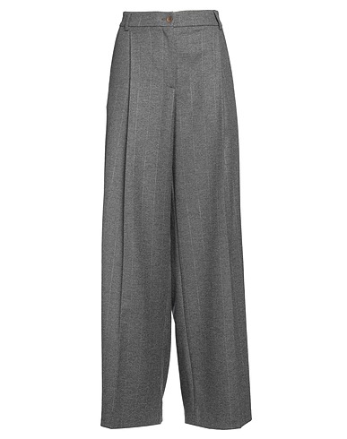 HEBE STUDIO Casual trouser Lead 44% Wool, 25% Polyester, 15% Viscose, 15% Polyamide, 1% Elastane