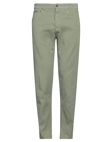 LARDINI Denim trousers Military green 98% Cotton, 2% Elastane