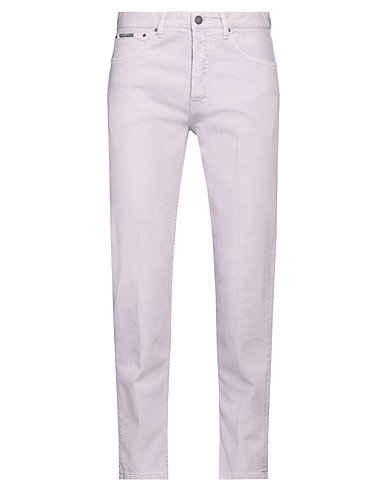 LARDINI Denim trousers Lilac 98% Cotton, 2% Elastane