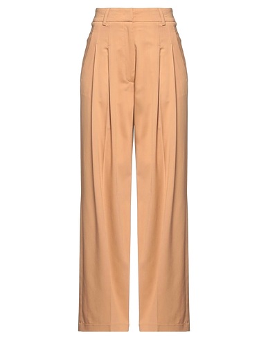 FORTE_FORTE Casual trouser Sand 79% Viscose, 18% Virgin Wool, 3% Elastane