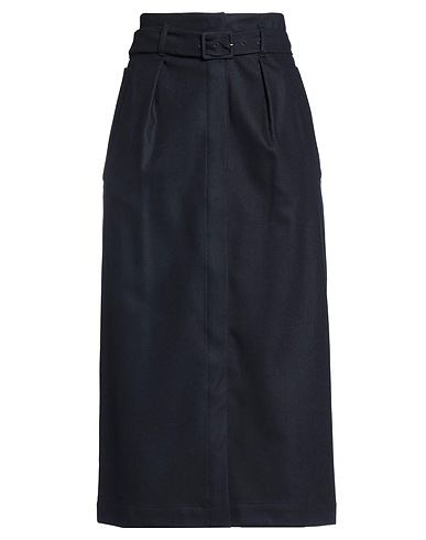 'S MAX MARA Midi skirt Navy blue 98% Virgin Wool, 2% Elastane
