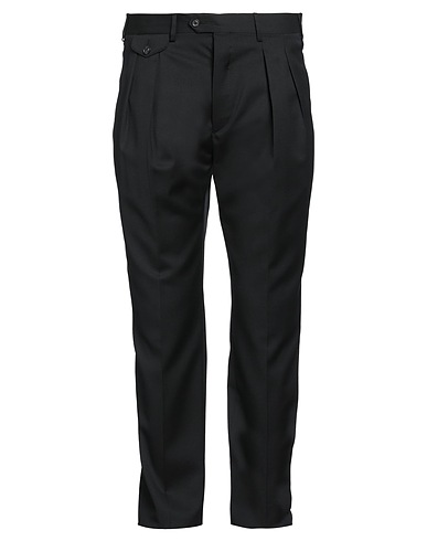 LARDINI Pantalone Nero 100% Lana