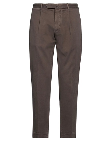SANTANIELLO Casual pants EXCLUSIVELY FOR MIMMA NINNI Dark brown 99% Cotton, 1% Elastane