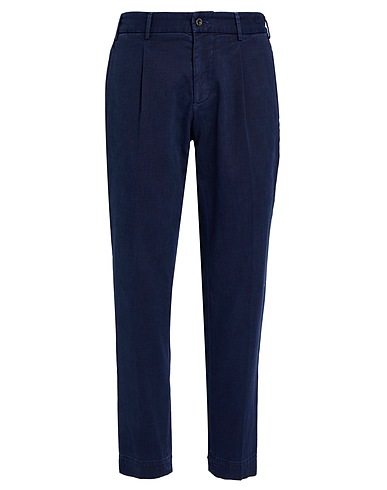 SANTANIELLO Casual pants Navy 99% Cotton, 1% Elastane