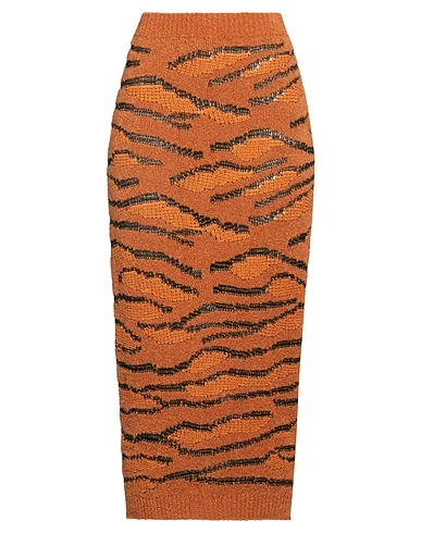 STELLA McCARTNEY Midi skirt Brown 70% Wool, 15% Cotton, 15% Polyamide