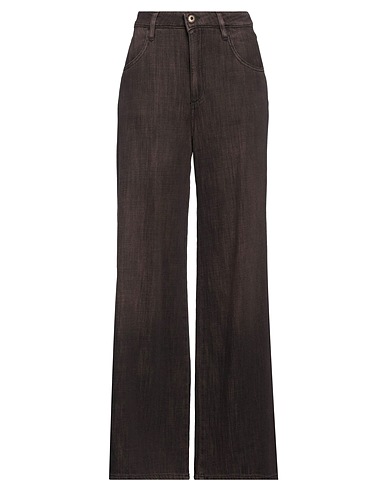 SHAFT Denim trousers Dark brown 99% Cotton, 1% Elastane