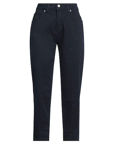 WHITE WISE Casual trouser Midnight blue 98% Cotton, 2% Elastane