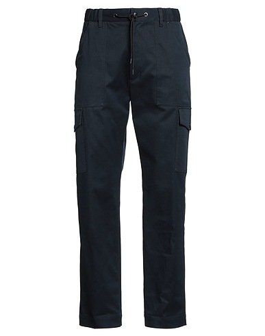 MONCLER Casual trouser Navy blue 97% Cotton, 3% Elastane
