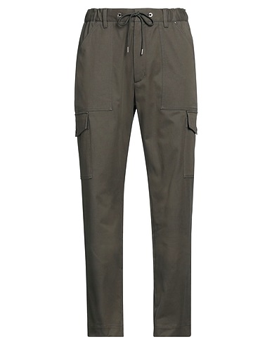 MONCLER Casual trouser Military green 97% Cotton, 3% Elastane