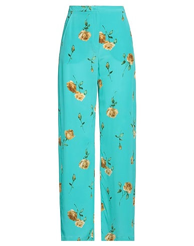 MAX MARA STUDIO Casual trouser Turquoise 100% Silk