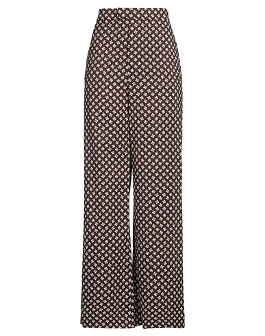 RALPH LAUREN COLLECTION Casual trouser Chocolate brown 95% Silk, 5% Elastane