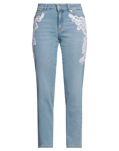 ERMANNO FIRENZE Denim trousers Blue 98% Cotton, 2% Elastane, Polyester, Polyamide