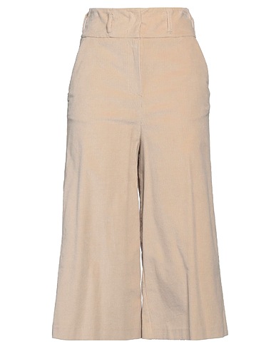 MANILA GRACE Casual trouser Beige 77% Cotton, 22% Lyocell, 1% Elastane