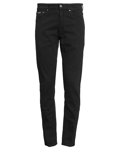 LARDINI Denim pants Black 98% Cotton, 2% Elastane