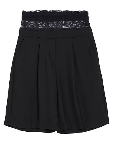 ERMANNO FIRENZE Shorts & Bermuda Black 100% Polyester, Polyamide, Rubber