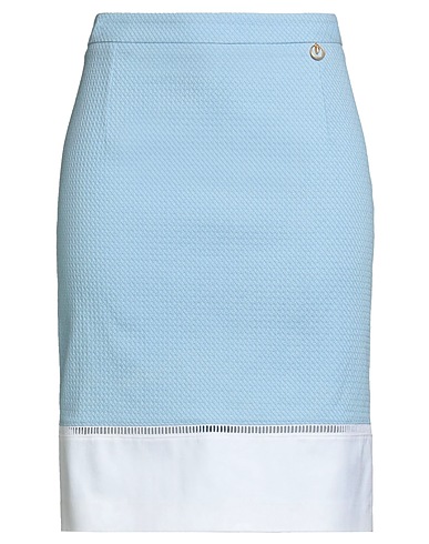 CAVALLI CLASS Midi skirt Sky blue 97% Cotton, 3% Elastane