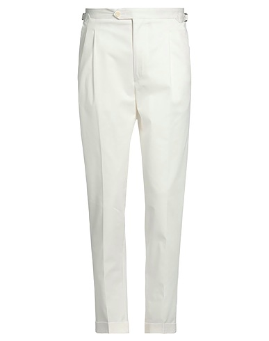CC COLLECTION CORNELIANI Casual pants White 97% Cotton, 3% Elastane