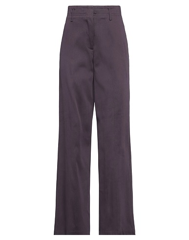 FORTE_FORTE Casual trouser Dark purple 60% Cotton, 40% Polyamide