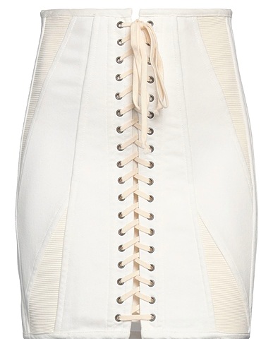 PHILOSOPHY di LORENZO SERAFINI Denim skirt Off white 97% Cotton, 3% Elastane, Viscose, Polyamide