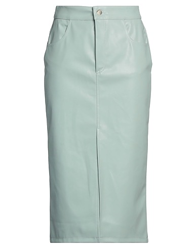 VICOLO Midi skirt Light green 50% Polyester, 50% Polyurethane