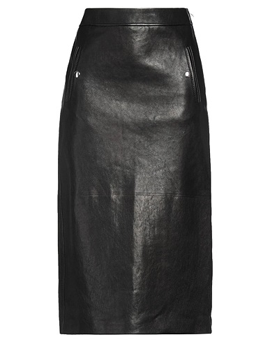 MCQUEEN Midi-Rock Schwarz 100% Lammleder