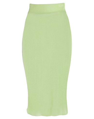 LOW CLASSIC Midi skirt Light green 75% Rayon, 25% Nylon