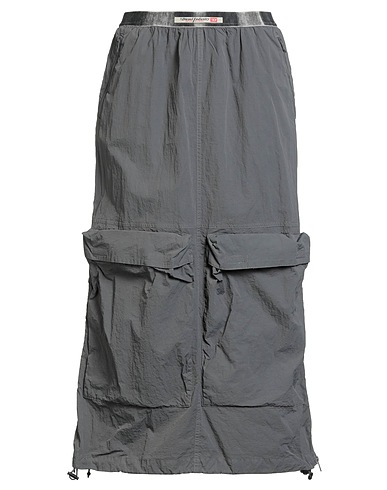 DIESEL Midi skirt Grey 100% Nylon, Cotton, Elastane