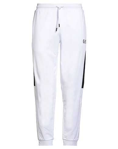 EA7 Casual pants White 100% Cotton, Polyester, Elastane