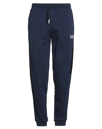 EA7 Casual trouser Navy blue 100% Cotton, Polyester, Elastane