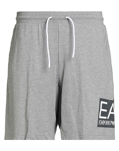 EA7 Shorts & Bermuda Grigio chiaro 100% Cotone, Elastan