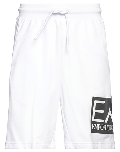 EA7 Shorts & Bermuda White 100% Cotton, Elastane