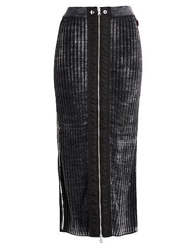 DIESEL Midi skirt Charcoal 100% Wool, Polyamide
