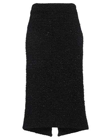BALENCIAGA Midi skirt Black 73% Cotton, 24% Polyamide, 2% Viscose, 1% Elastane