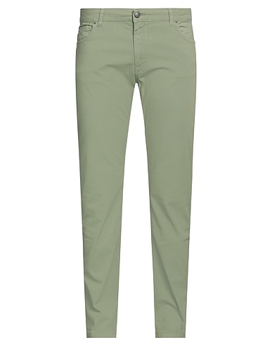 HERMAN & SONS Casual trouser Sage green 97% Cotton, 3% Elastane