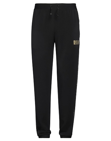 EA7 Casual pants Black 52% Polyester, 38% Modal, 10% Elastane, Polyamide, Rubber