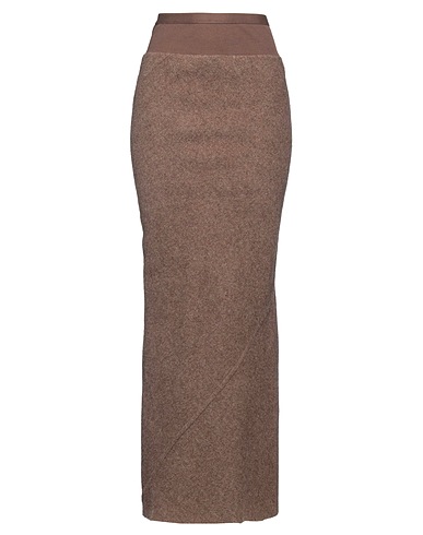 RICK OWENS Long skirt Light brown 100% Virgin Wool