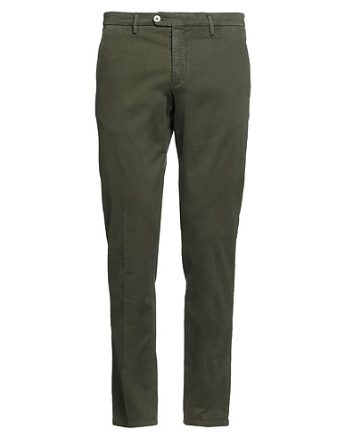MICHAEL COAL Pantalone Verde militare 97% Cotone, 3% Elastan