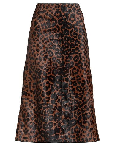 TOTEME Midi skirt Brown 100% Calfskin