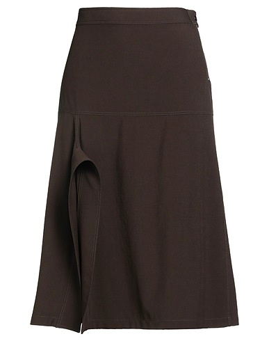LEMAIRE Midi skirt Chocolate brown 100% Virgin Wool