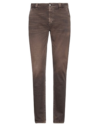BARMAS Denim trousers Dark brown 98% Cotton, 2% Elastane