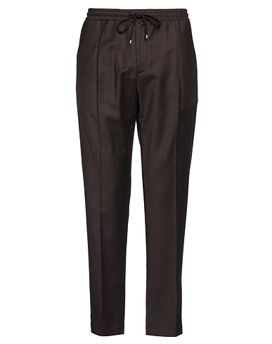 BRIGLIA 1949 Casual pants Chocolate brown 99% Virgin Wool, 1% Elastane