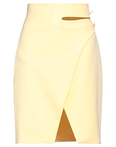 GENNY Midi skirt Pastel yellow 90% Polyester, 10% Elastane